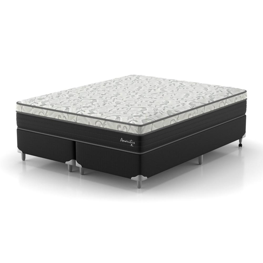 Miniatura Cama Box Queen D33 1,58x1,98x53cm Amarílis Montreal Branco/Preto