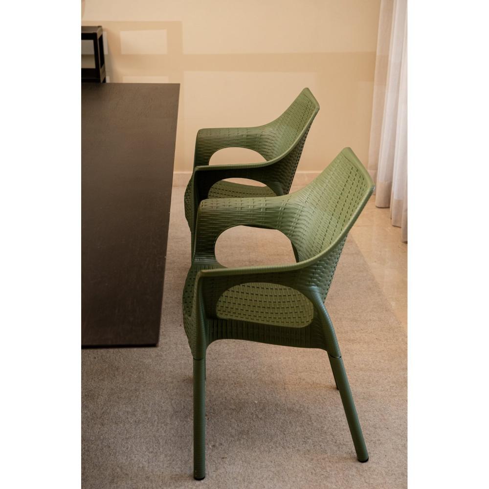 Miniatura Conjunto com 4 Cadeiras para Jardim Relic Verde Alecrim