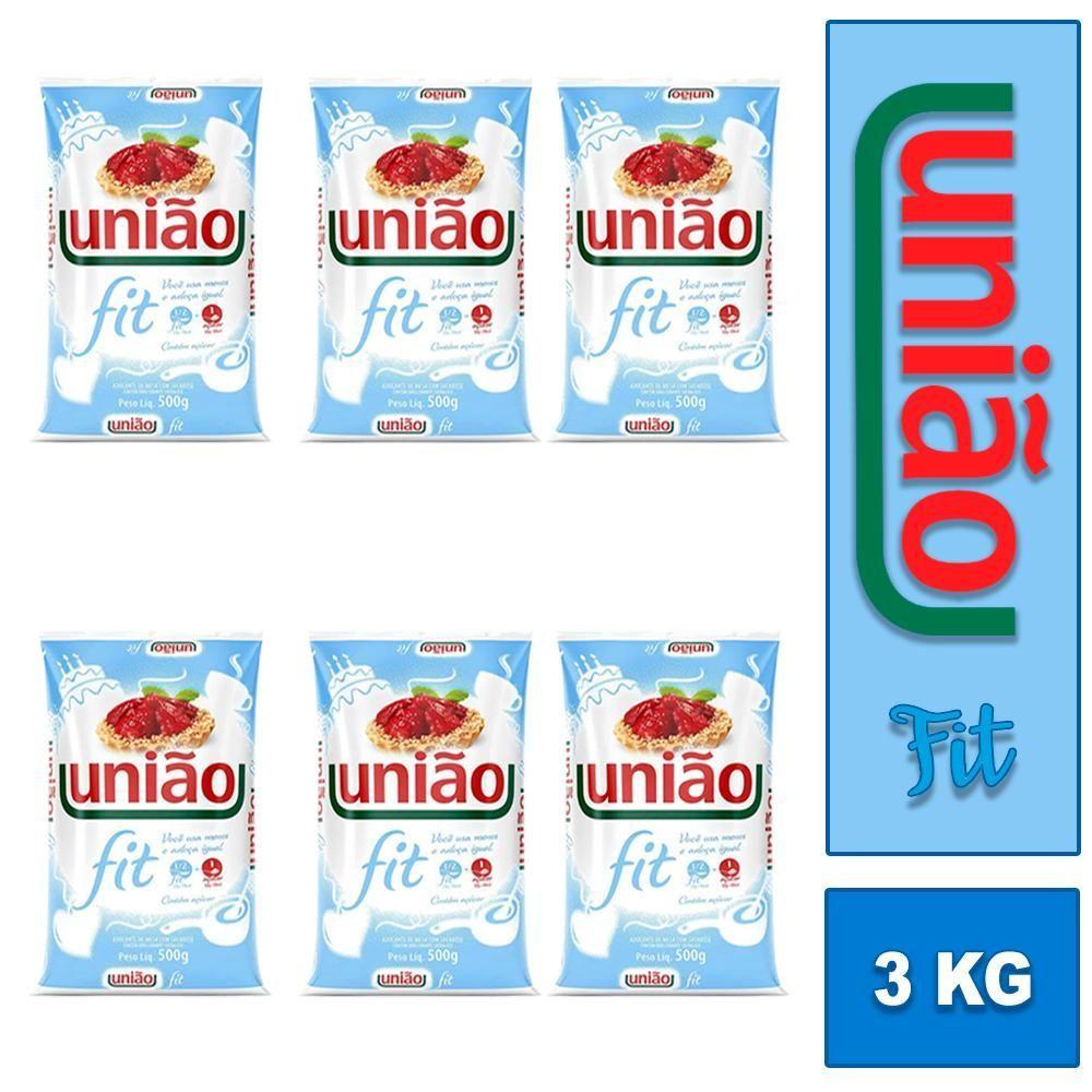 Miniatura 6 Adoçante Em Pó União Clássicos Fit Pacote 500g