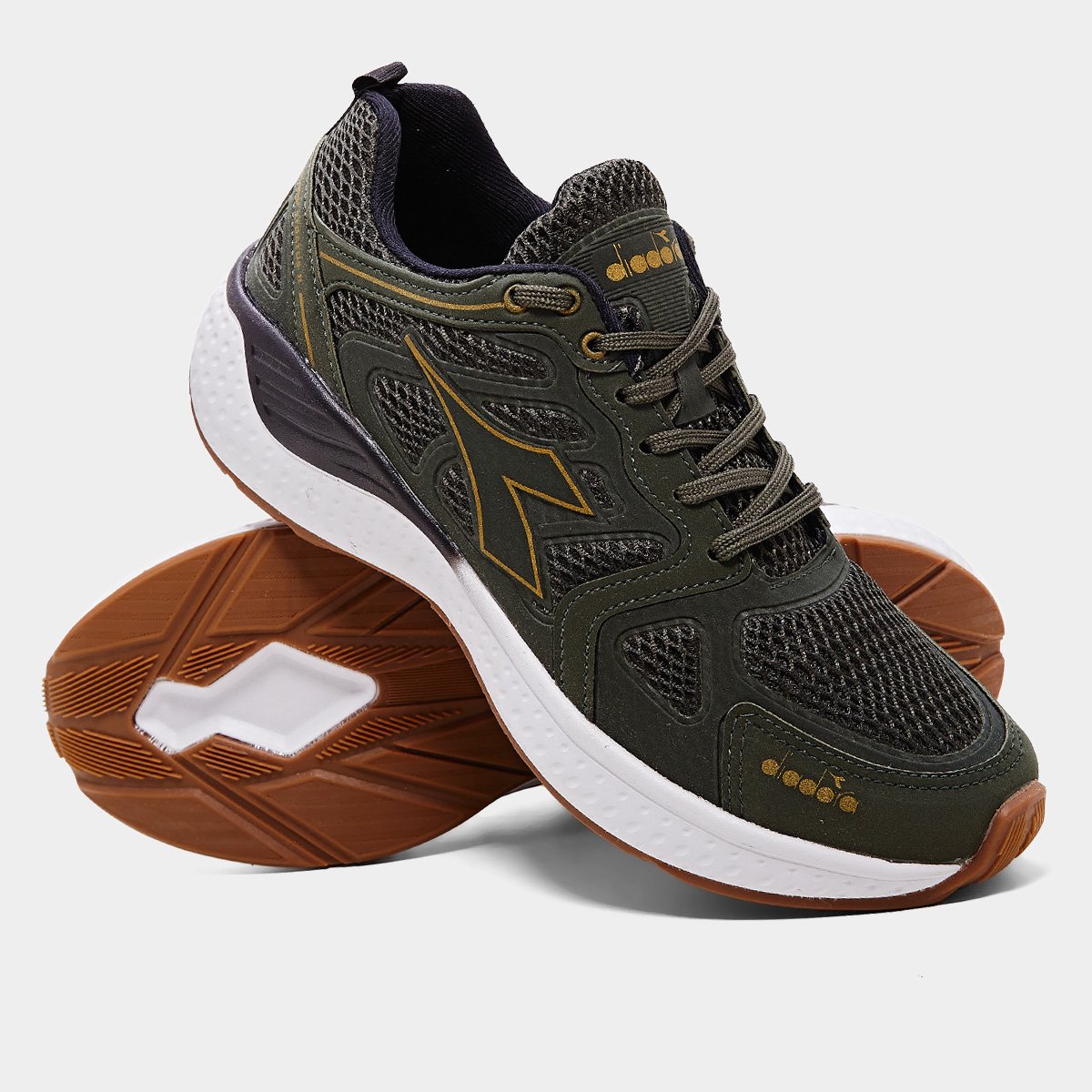 Miniatura Tênis Diadora Stratus II Verde Militar+Preto - 41