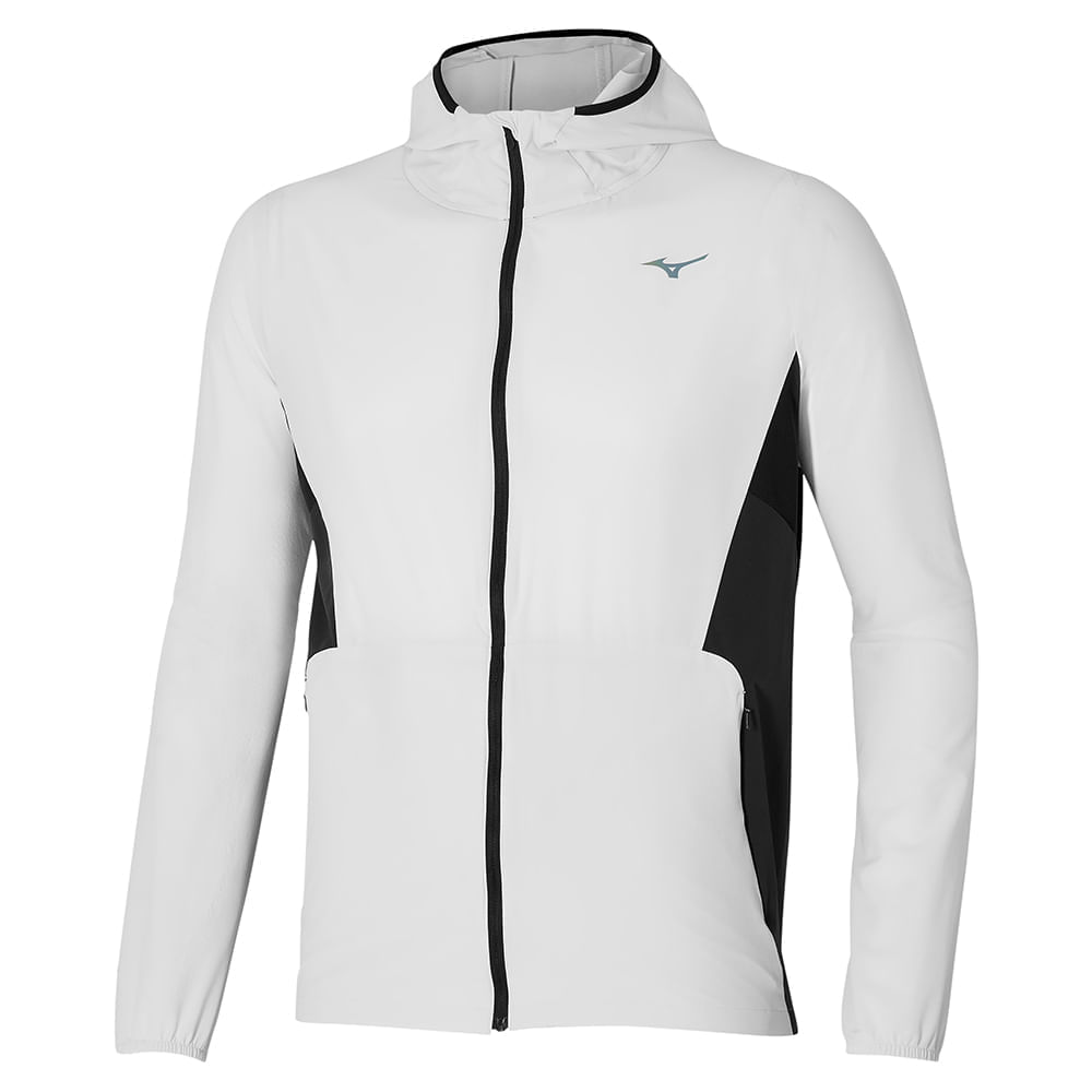 Miniatura Jaqueta de Corrida Masculina Mizuno Aero Cinza - G