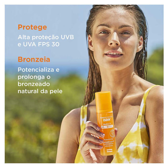 Miniatura Protetor Solar e Bronzeador ISDIN HydroOil FPS30 - 200ml