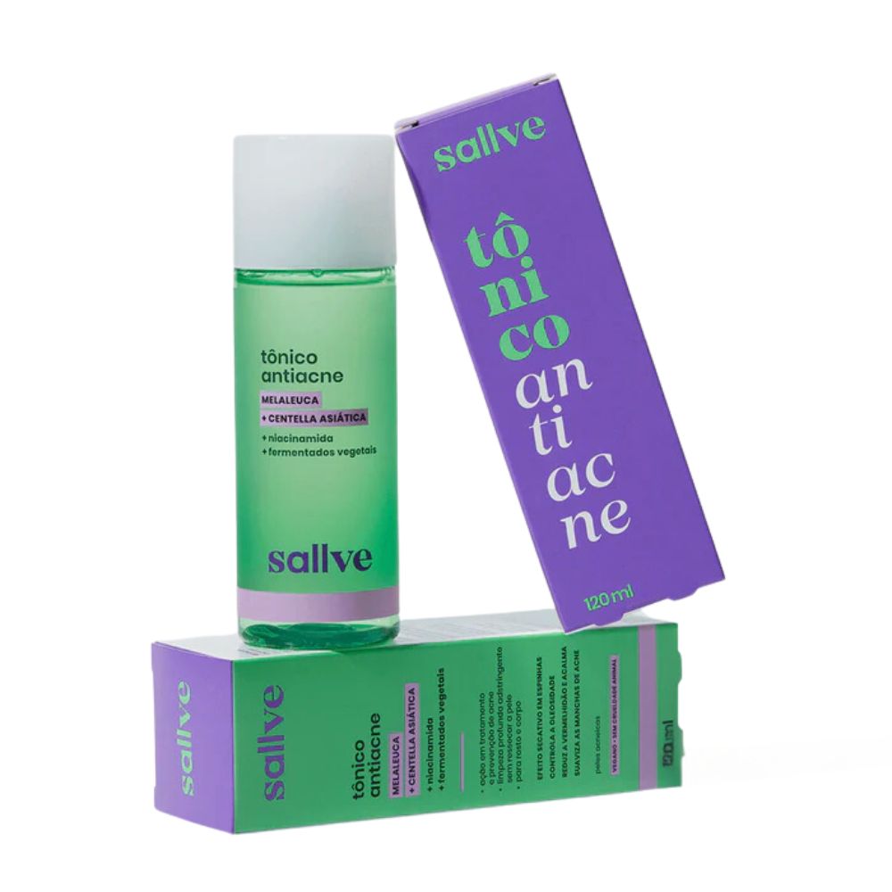 Miniatura Tonico Antiacne Sallve Melaleuca+Centella Asiatica+Niacinamida+Fermentados Vegetais 120Ml