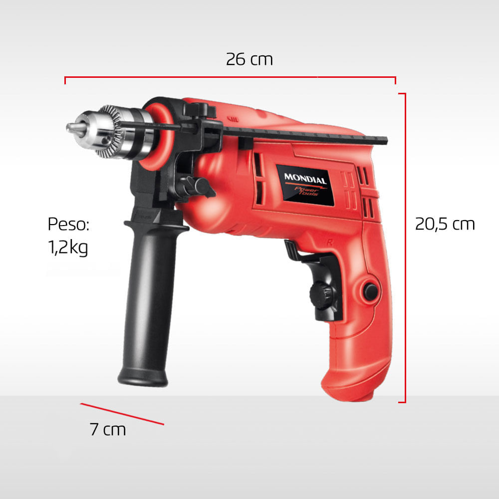 Kit Oficina Mondial Power Tools NFFI-07M FURADEIRA-127V-VERMELHO