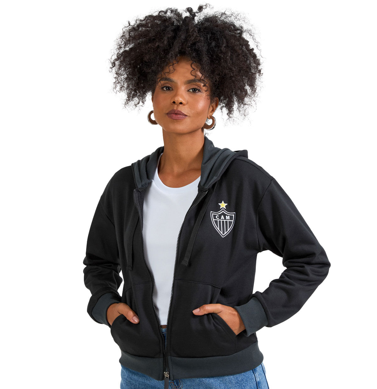 Miniatura Moletom Feminino com zíper Portlet Atlético Mineiro G