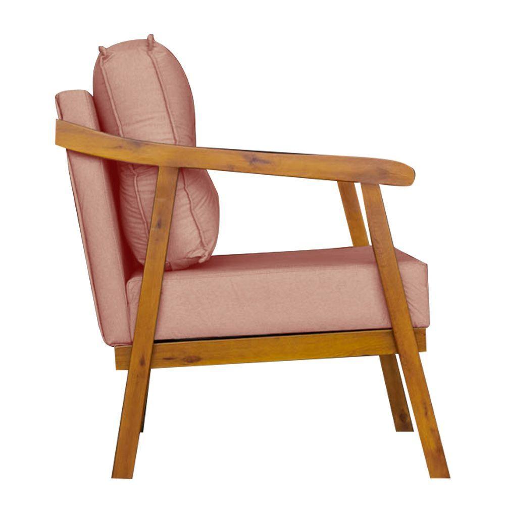 Miniatura Poltrona Cadeira Vitoria Base Reforçada - Linho Rose