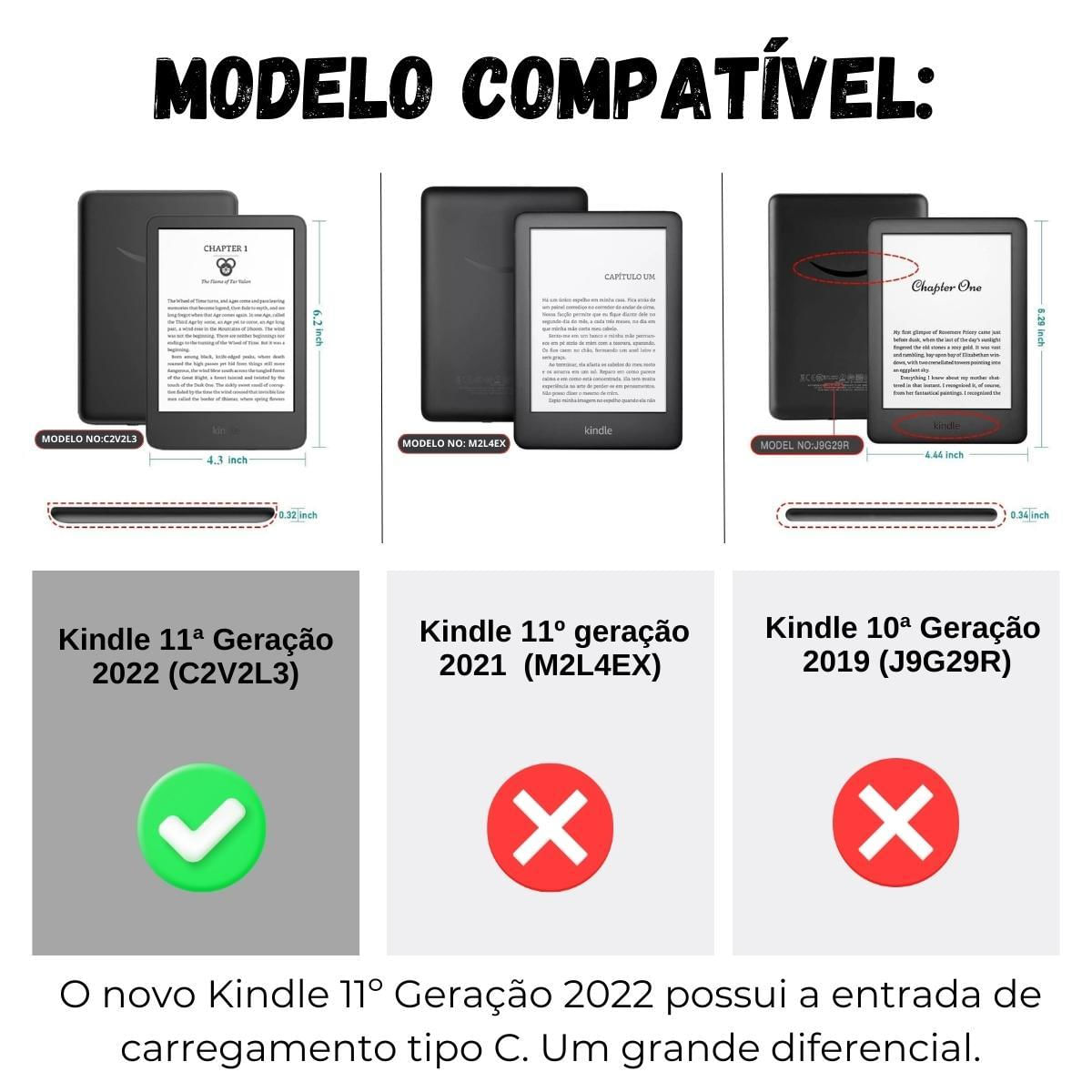 Case Acrílico Para Kindle 11 Geração 6.0 (C2V2L3)+ Película