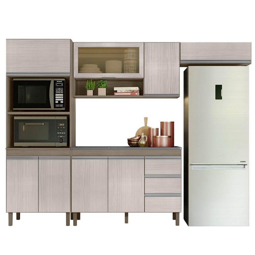 Miniatura Armário De Cozinha Modulada Karen 4 Pçs C/ Pia 99.5550 P14 Malbec/avelã - Mpozenato