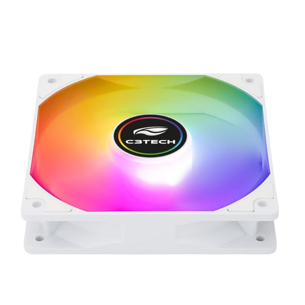 Miniatura Cooler Para Gabinete, F9-L260Wh C3Tech, 12Cm, Argb - Branco