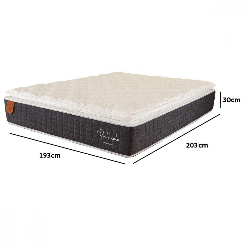 Miniatura Colchão King Brilhante 193x203x30cm Mola Ensacada Prorelax Grafite Com Branco