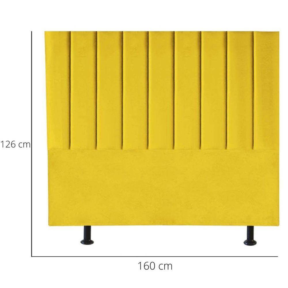 Miniatura Cabeceira De Cama Queen Box 160 Cm Karla Carla Suede Cor:amarelo