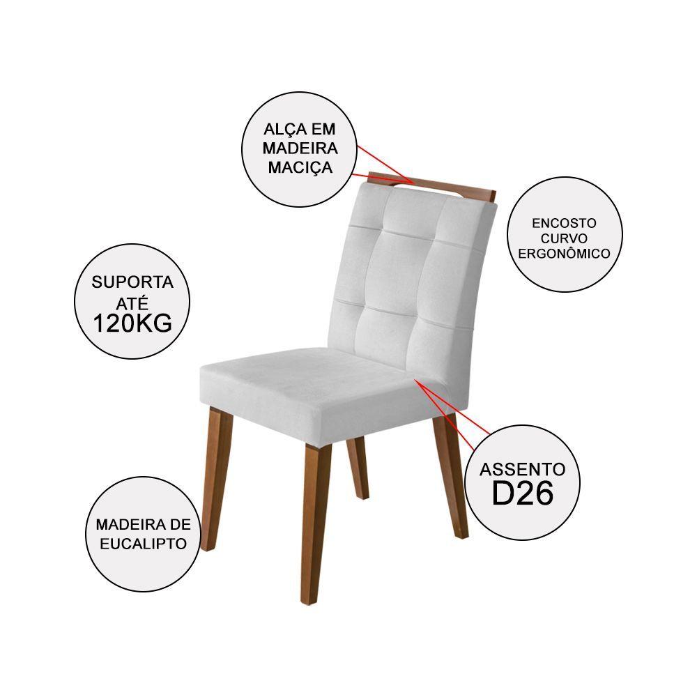 Miniatura Cadeira Jantar Agatá Estofada Linho Cinza Com Alça Madeira Maciça Imbuia - Cor: Cinza