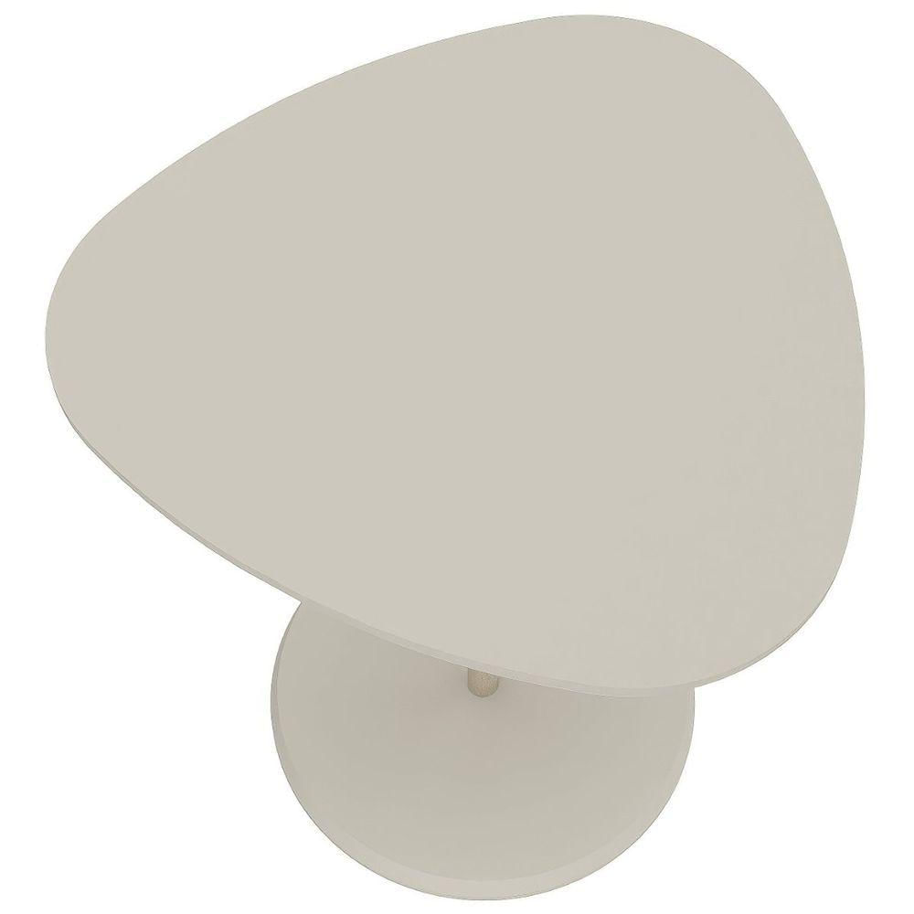 Miniatura Mesa De Apoio Lateral Oval Bel - 100% Mdf Off White