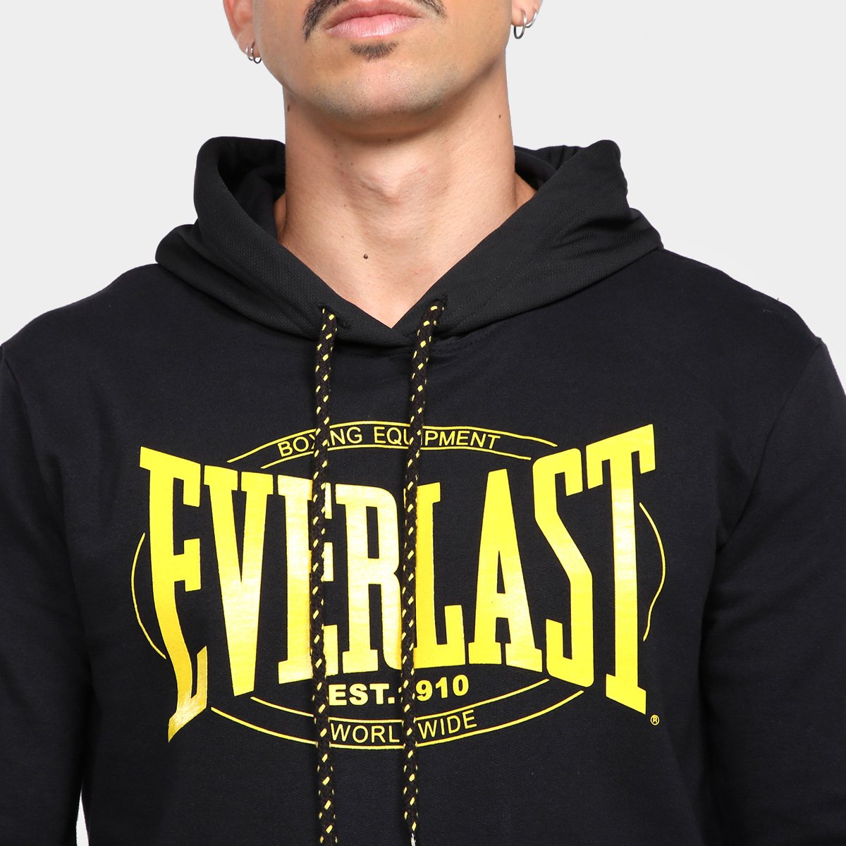 Miniatura Moletom Everlast Estampado C/ Capuz Masculino Preto - P