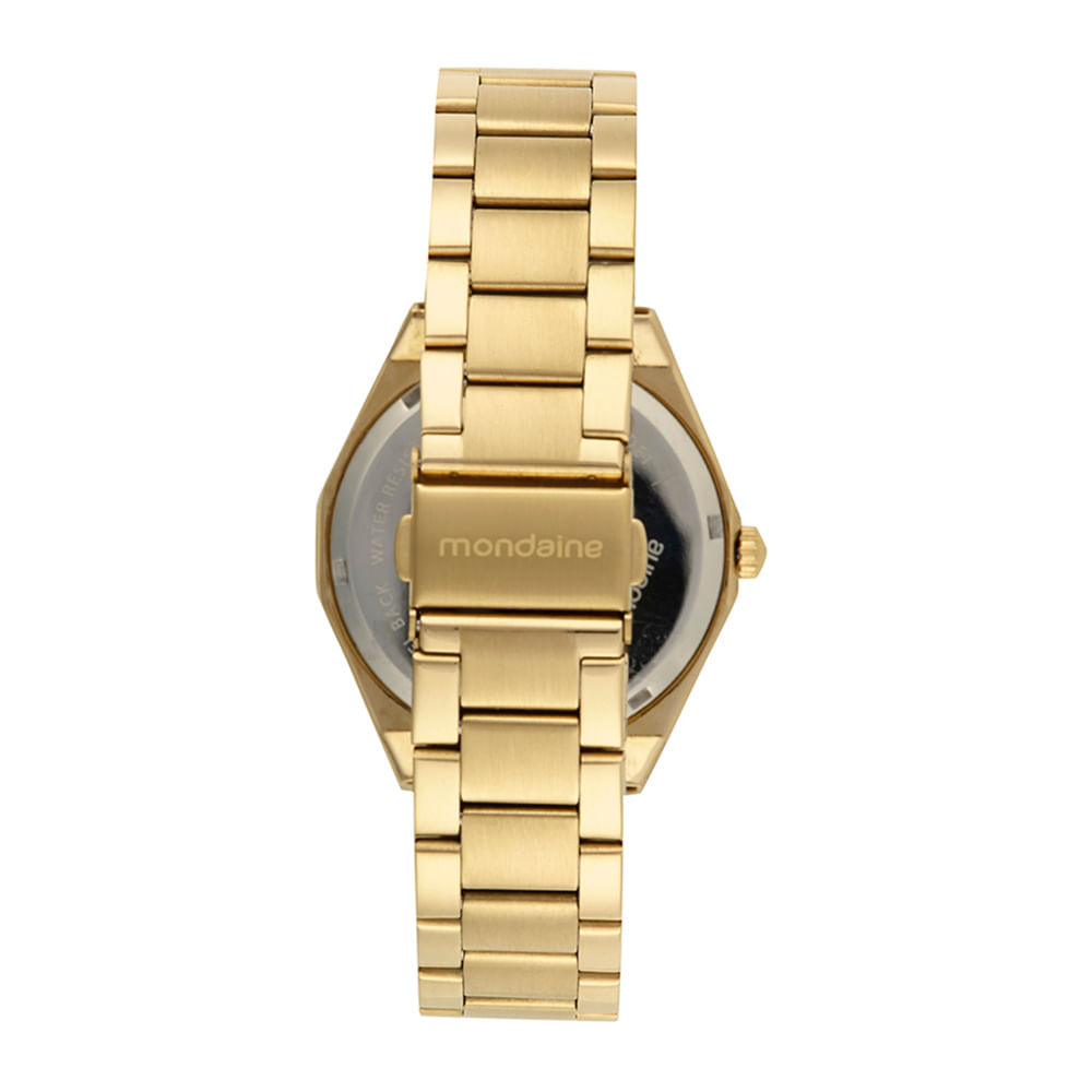 Kit Relógio Feminino Glitter Dourado Com Colar Cristais