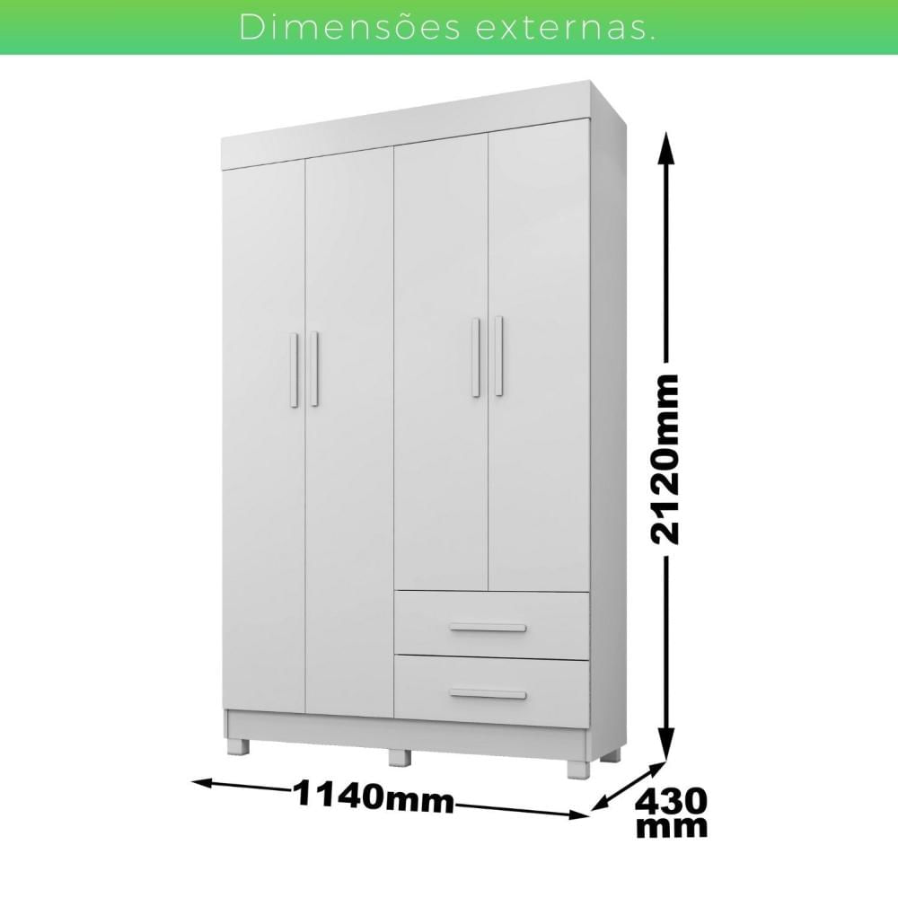Miniatura Guarda-roupa Copacabana New 4 Portas Branco