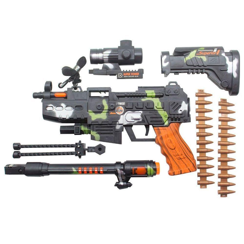 Metralhadora Arma De Brinquedo Mira à Laser Com Som E Luz