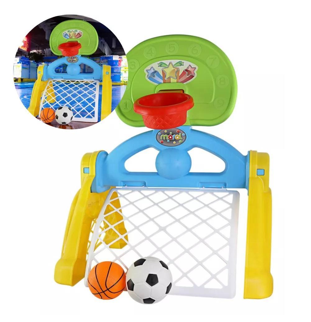 Miniatura Kit Centro Esportivo Infantil Basquete Futebol Diversão