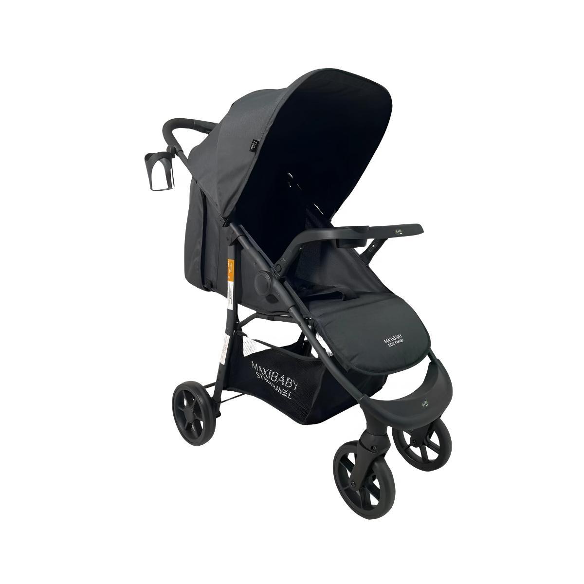 Miniatura Carrinho Bebê Passeio Vira Berço Startravel Preto Maxi Baby