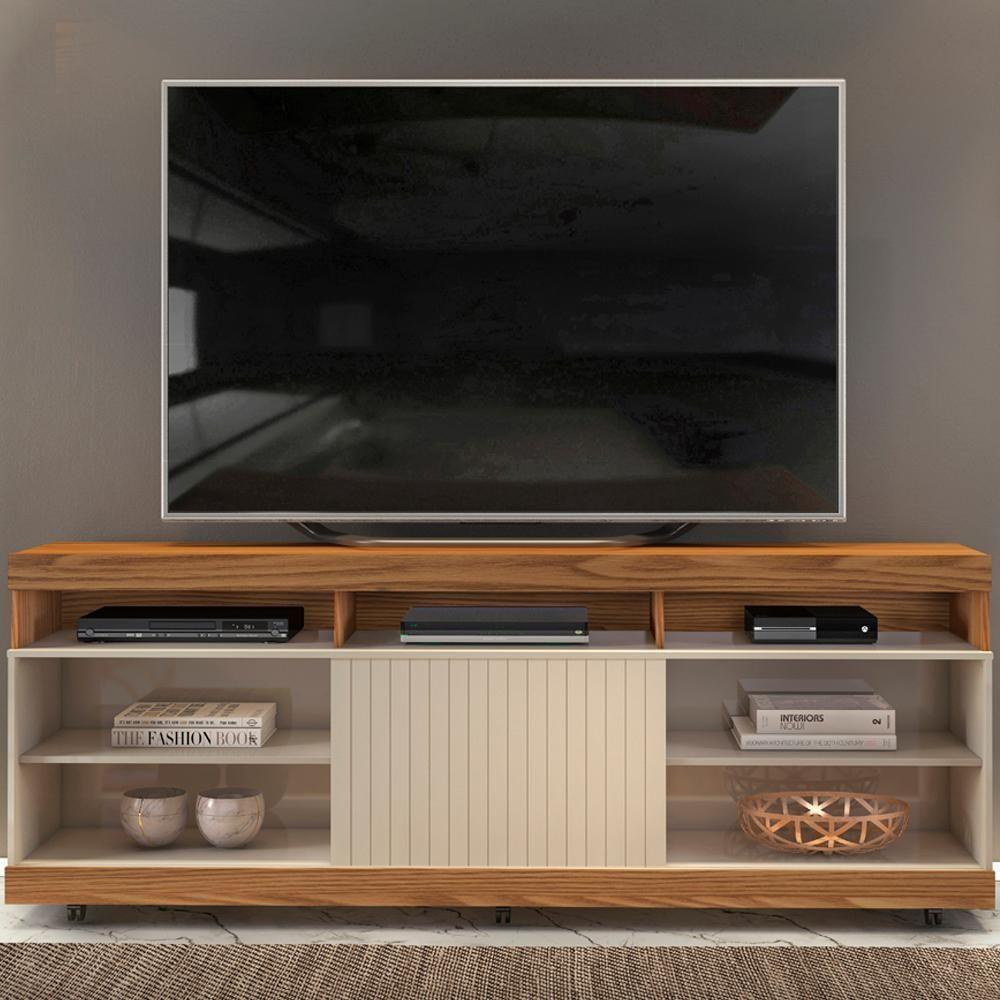 Rack Bancada Tv 65 Pol 180 Cm 23163 Carv Eur Creme Dj Moveis Carv Eur Creme