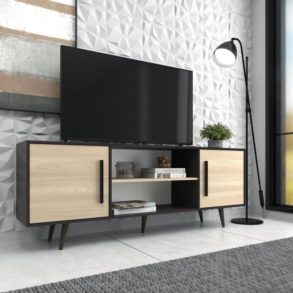 Miniatura Rack Atlas 178 Cm para Tv até 75 Polegadas Yescasa Grafite/Araguaia