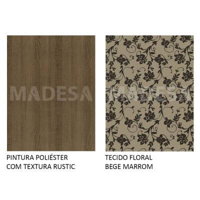 Conjunto Sala de Jantar Madesa Megan Mesa Tampo de Madeira com 6 Cadeiras Rustic/Bege Marrom Cor:Rustic/Bege Marrom