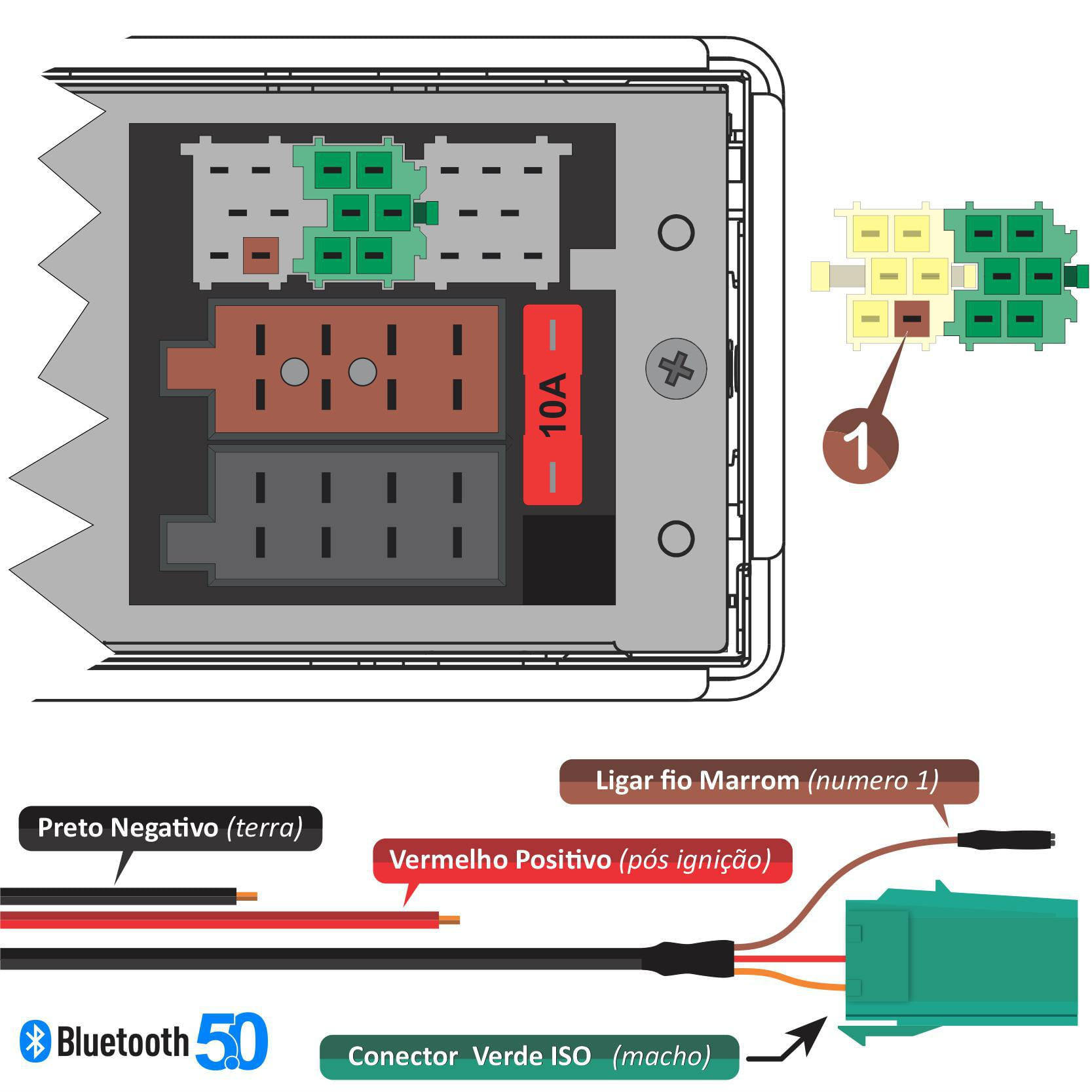 Adaptador Bluetooth Carro Para Radio Original Fiat Bravo