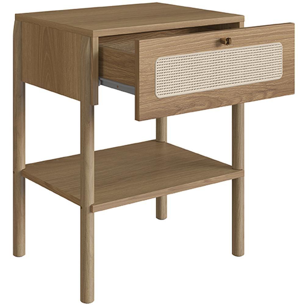 Miniatura Mesa De Cabeceira 01 Gaveta Com Telinha Pés Madeira Moss A03 Hanover Roble