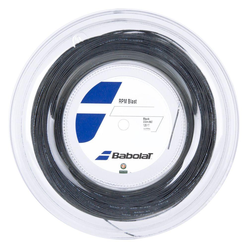 Miniatura Corda Babolat RPM Blast 1.25mm 17L Preta Rolo com 200 metros