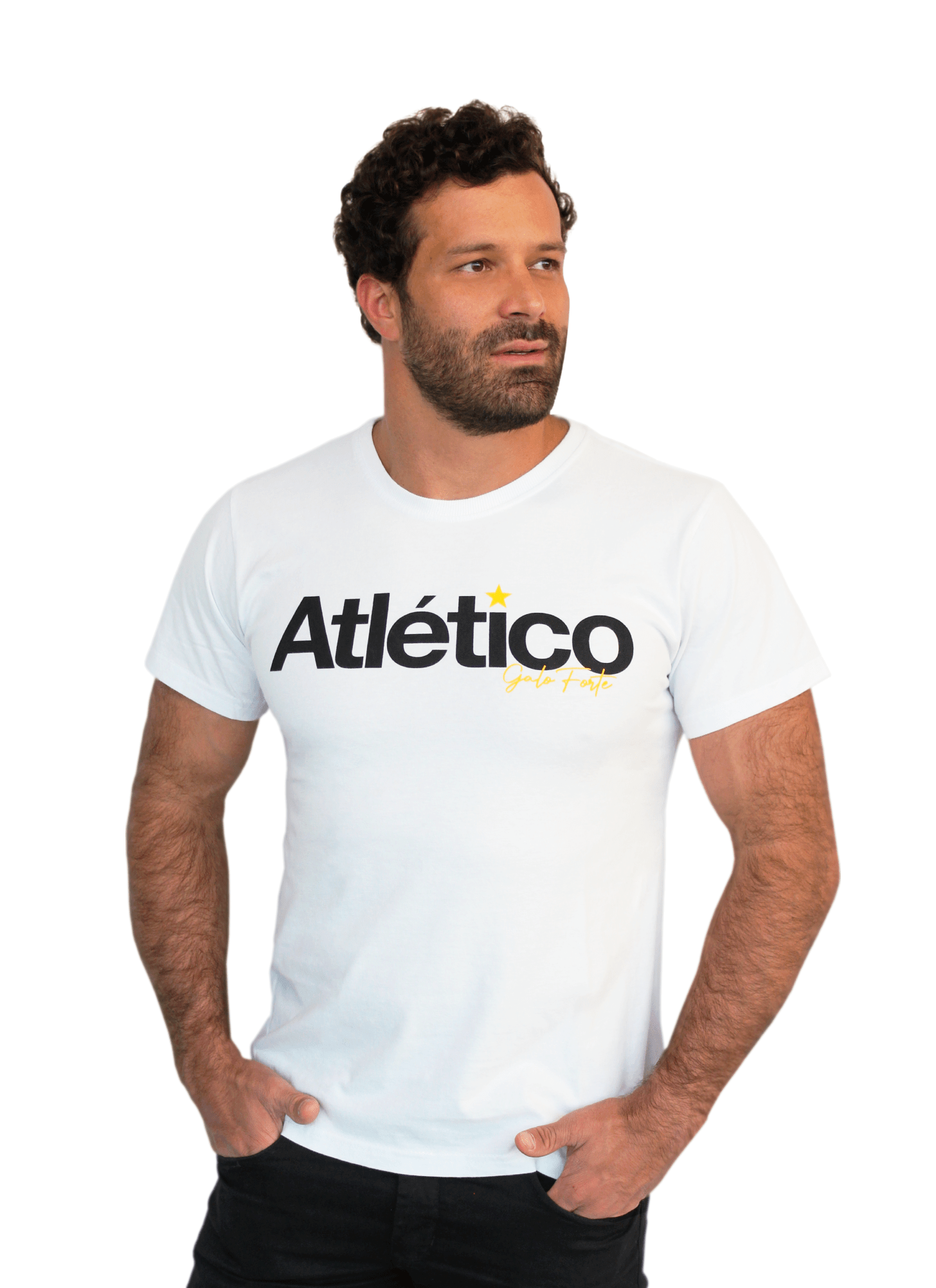 Miniatura Camiseta Atlético Galo Forte Masculina - Branca EGG