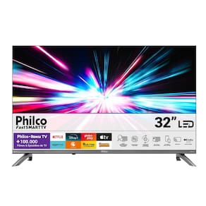 Smart TV 32" HD Philco P32CRB Roku TV HDR10 Dolby Audio