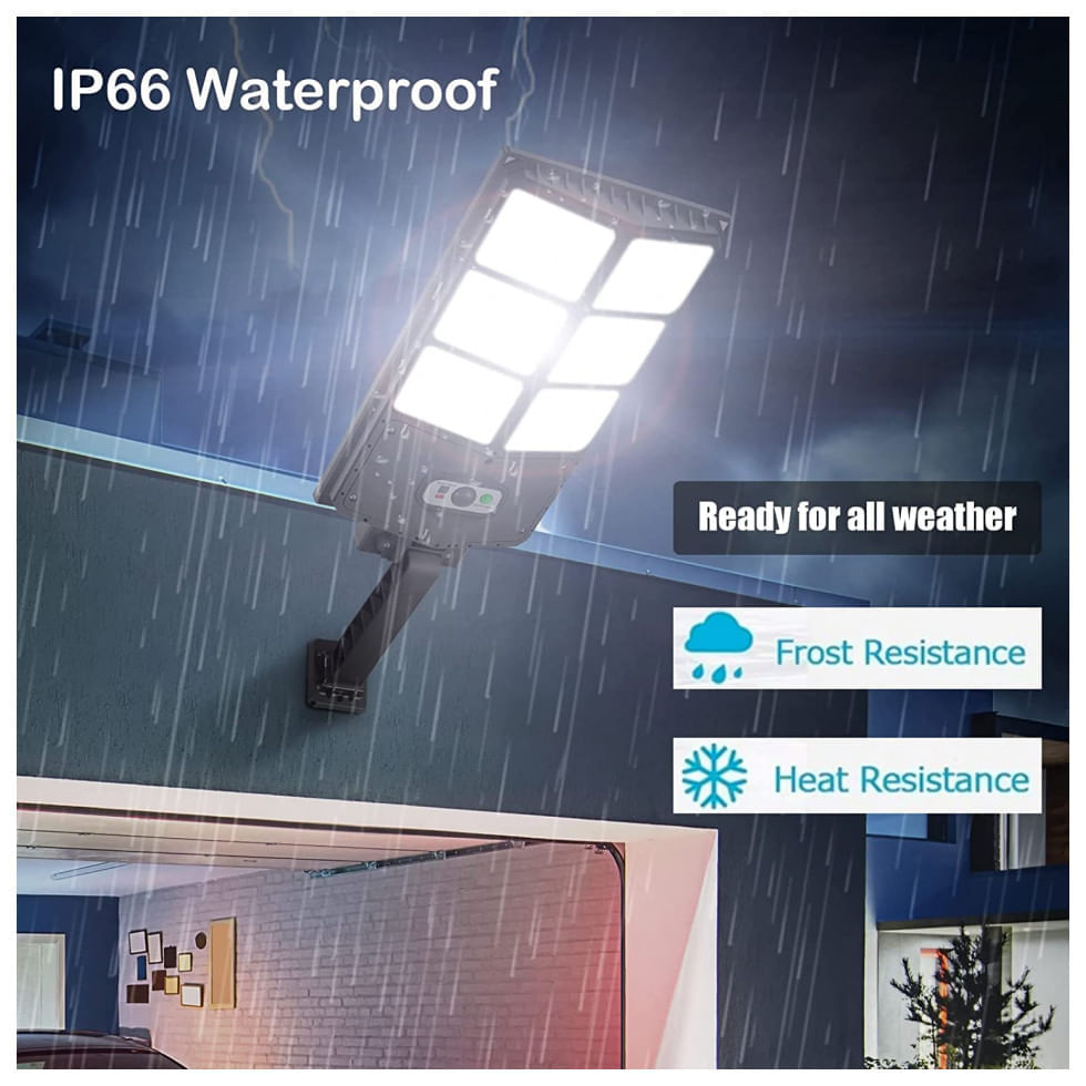 Miniatura Luminária Solar Externa GORLDE 8000 Lumens a Prova dÁgua 150W com 3 Modos de Iluminação e Controle Remoto