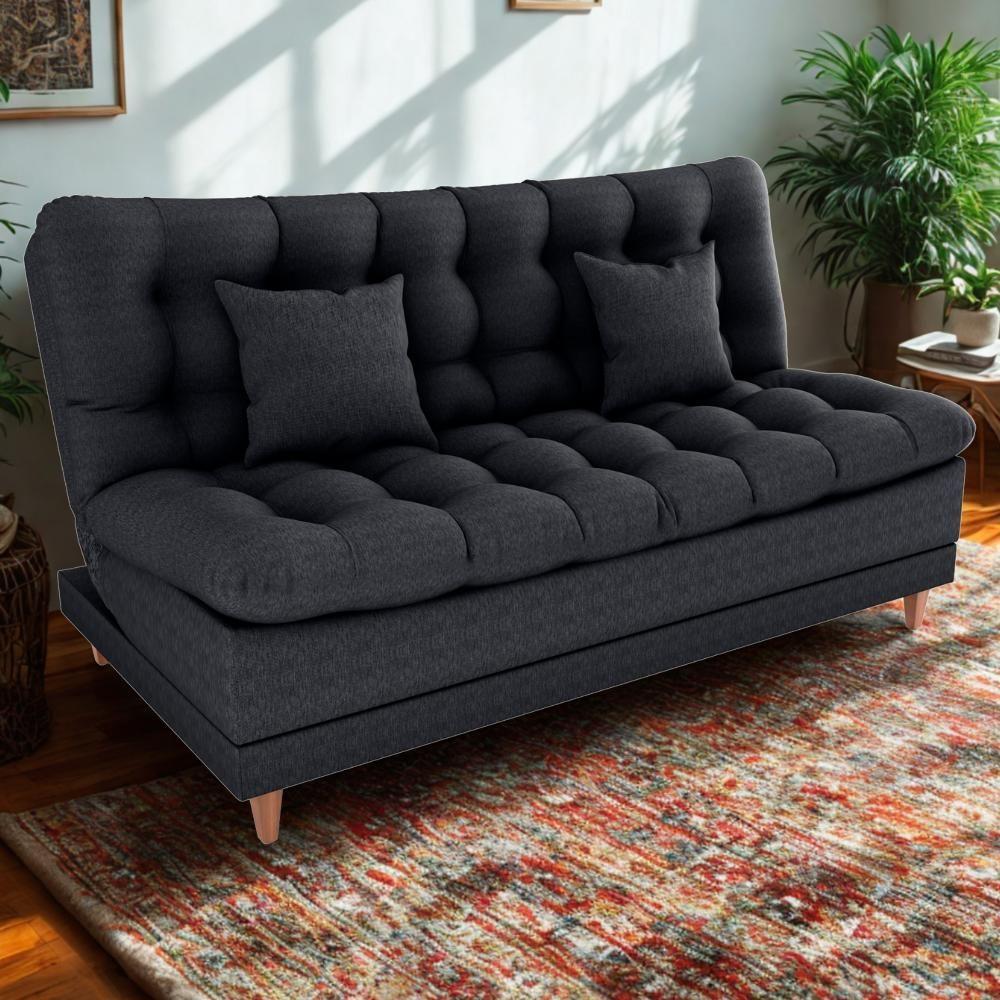 Miniatura Sofa Cama 2 Lugares 185 Cm Duda Tecido Pompeia G501 Chumbo Milani Store Chumbo
