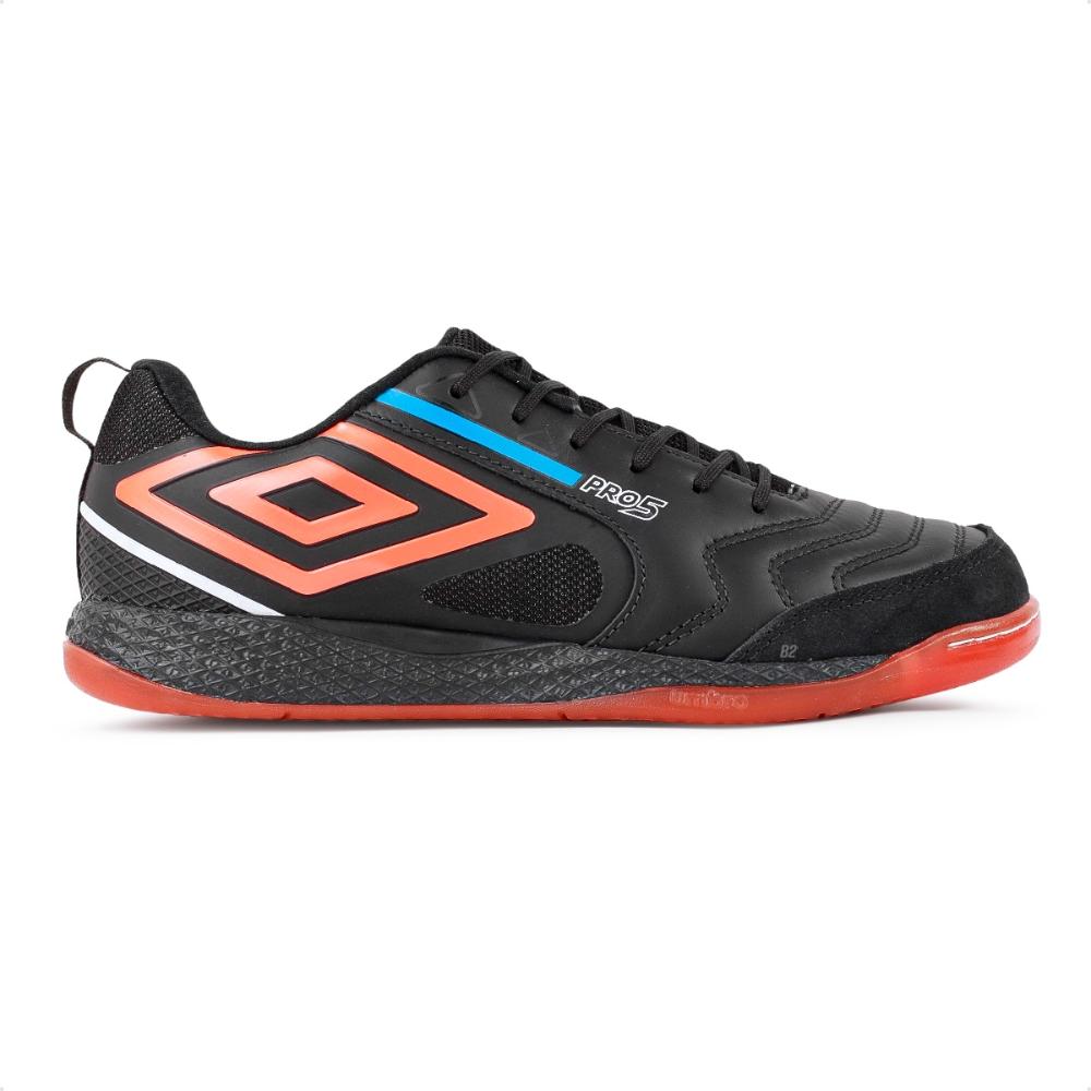 Miniatura Chuteira Futsal Umbro Pro 5 Bump Masculina Preto / Laranja - 41