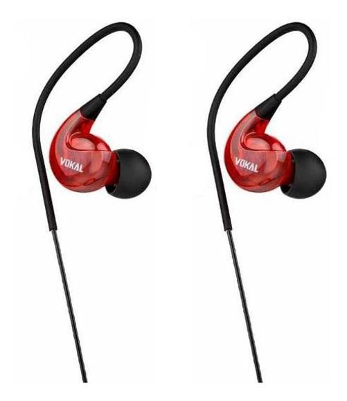 Miniatura Fone De Ouvido Vokal Retorno Modelo E20 In Ear Cor Vermelho