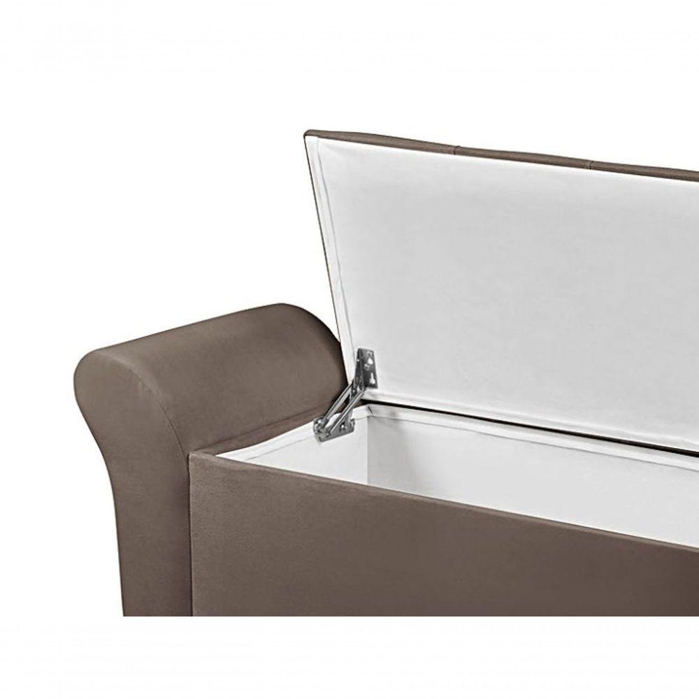 Recamier Baú Lara 150 Cm Para Cama Casal Cor Marrom