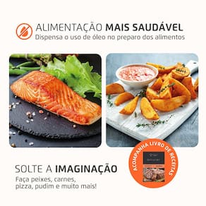 Fritadeira Elétrica Air Fryer Forno Mondial AFON-12L-GI 12L 2000W Painel Digital Preto 110V