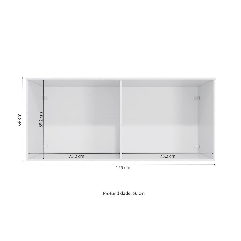 Miniatura Módulo Aéreo Baixo de 4 Portas 155cm Branco