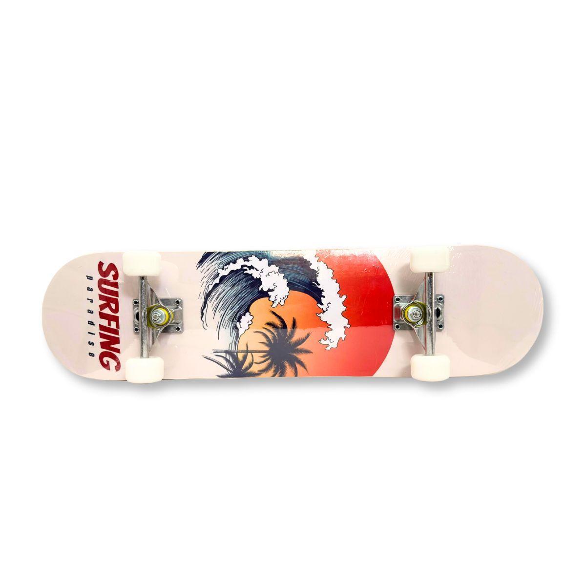 Miniatura Skate Profissional Shape Ondas Surfing Montado Completo