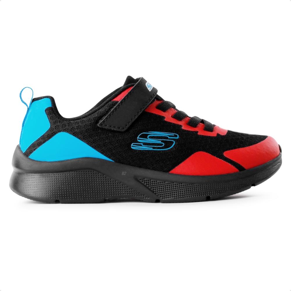 Miniatura Tênis Skechers Microspec Infantil Preto / Vermelho - 28