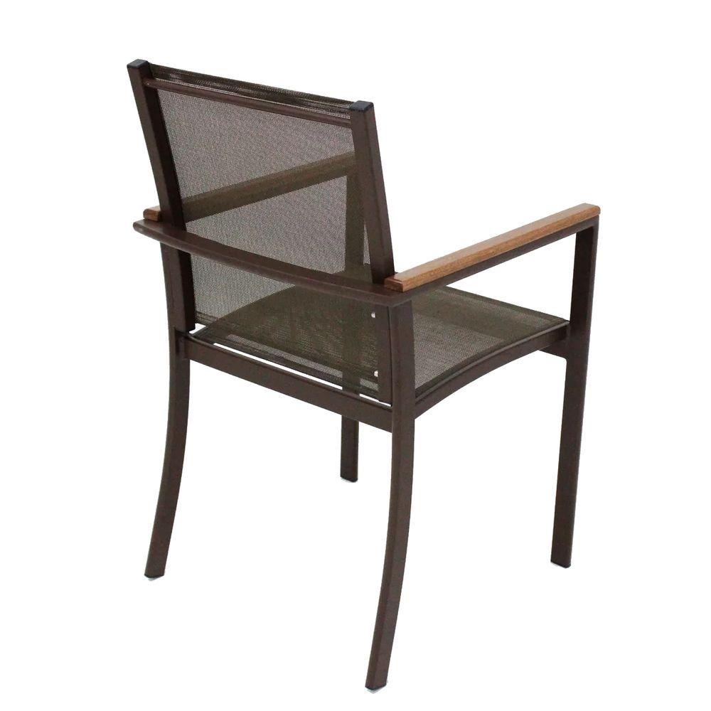 Miniatura Jogo Conjunto De Mesa Aluminio 4 Cadeiras De Piscina Jardim Marrom