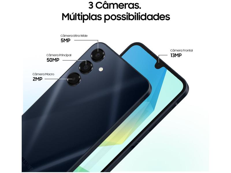 Smartphone Samsung Galaxy A16 256GB Cinza 5G 8GB RAM 6,7" FHD+ Câm Tripla + Selfie 13MP