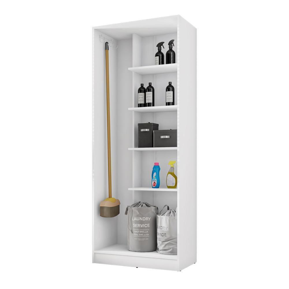 Miniatura Armário Multiuso Lavanderia 2 Portas Vassoureiro Kits Paraná Branco White Branco-white