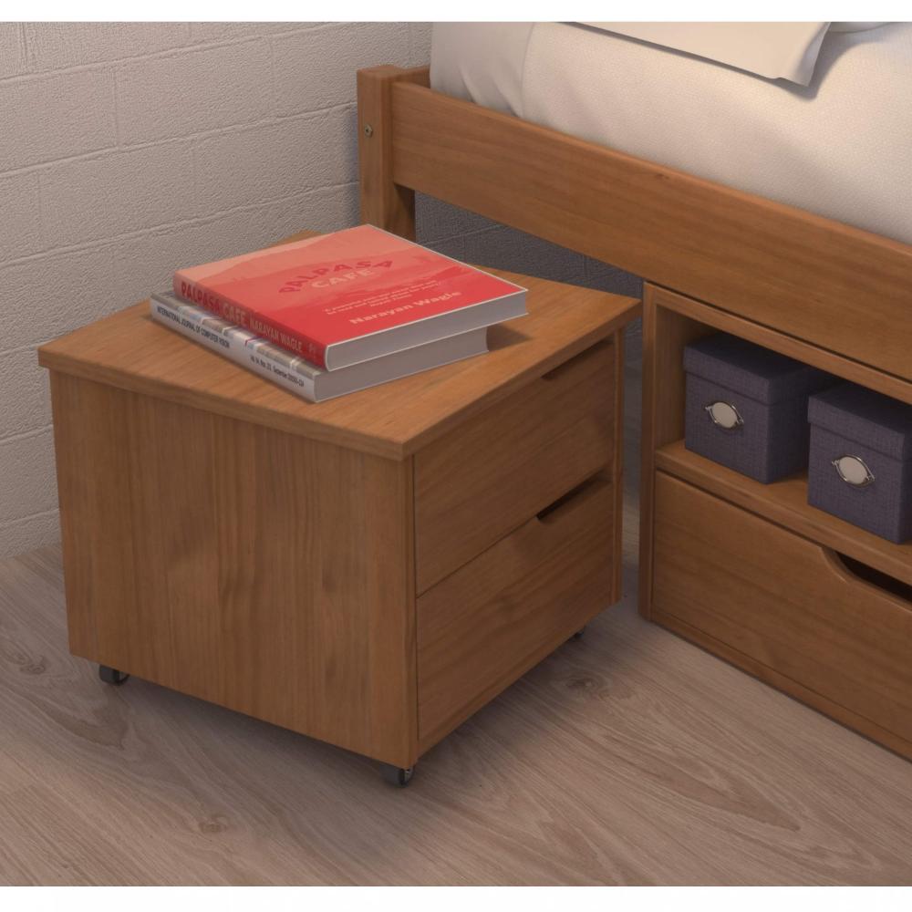 Cama Casal Multifuncional Madeira Maciça 6 Gavetas Charme Inter Link Amendoa