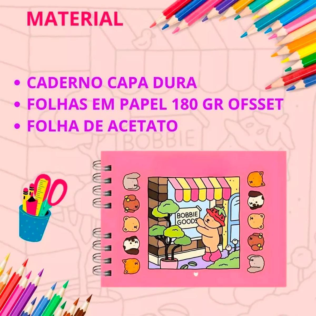 Miniatura Livro Colorir Bobbie Goods Capa Dura 50 Páginas Boobie Goods
