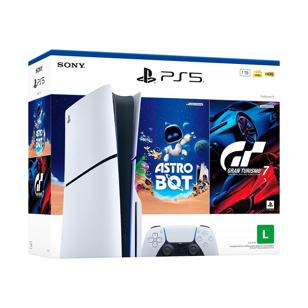 Console Sony PlayStation 5, Com Leitor de Discos, SSD 1TB, Controle Sem Fio DualSense + 2 Jogos - 1000050613
