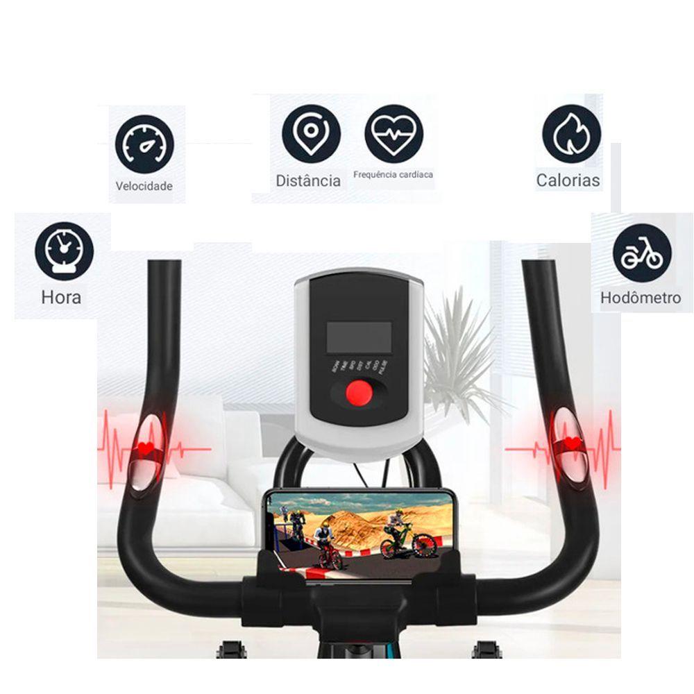 Miniatura Bike Ergométrica Jc-5000 Com monitor Cardiaco Inercia 3kgs Carga Maxima 100kg Preto