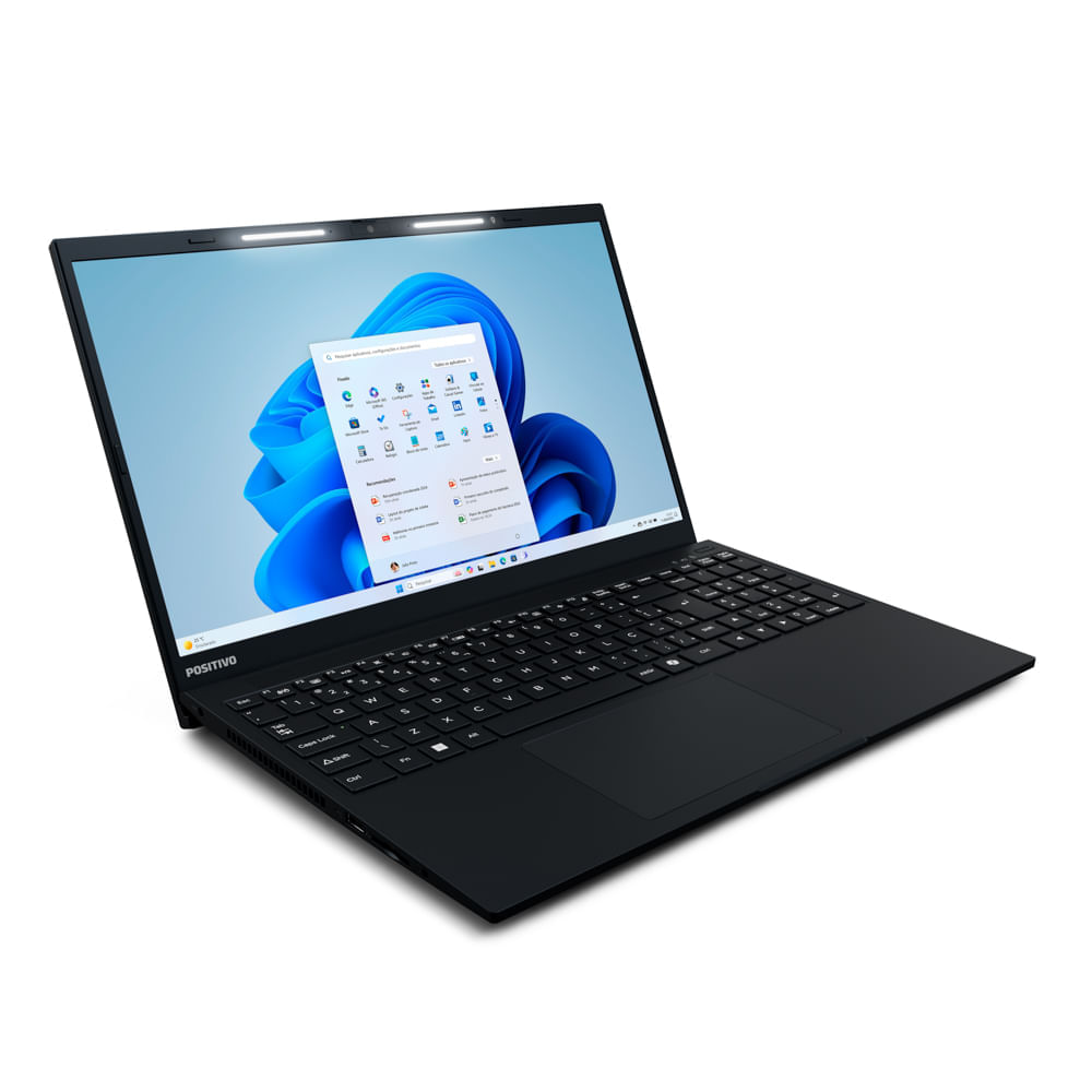 Notebook Positivo Vision R15 AMD® Ryzen 5-5500U Windows 11 Home 16GB RAM 512GB SSD 15.6” IPS Full HD Tecla Copilot - Preto