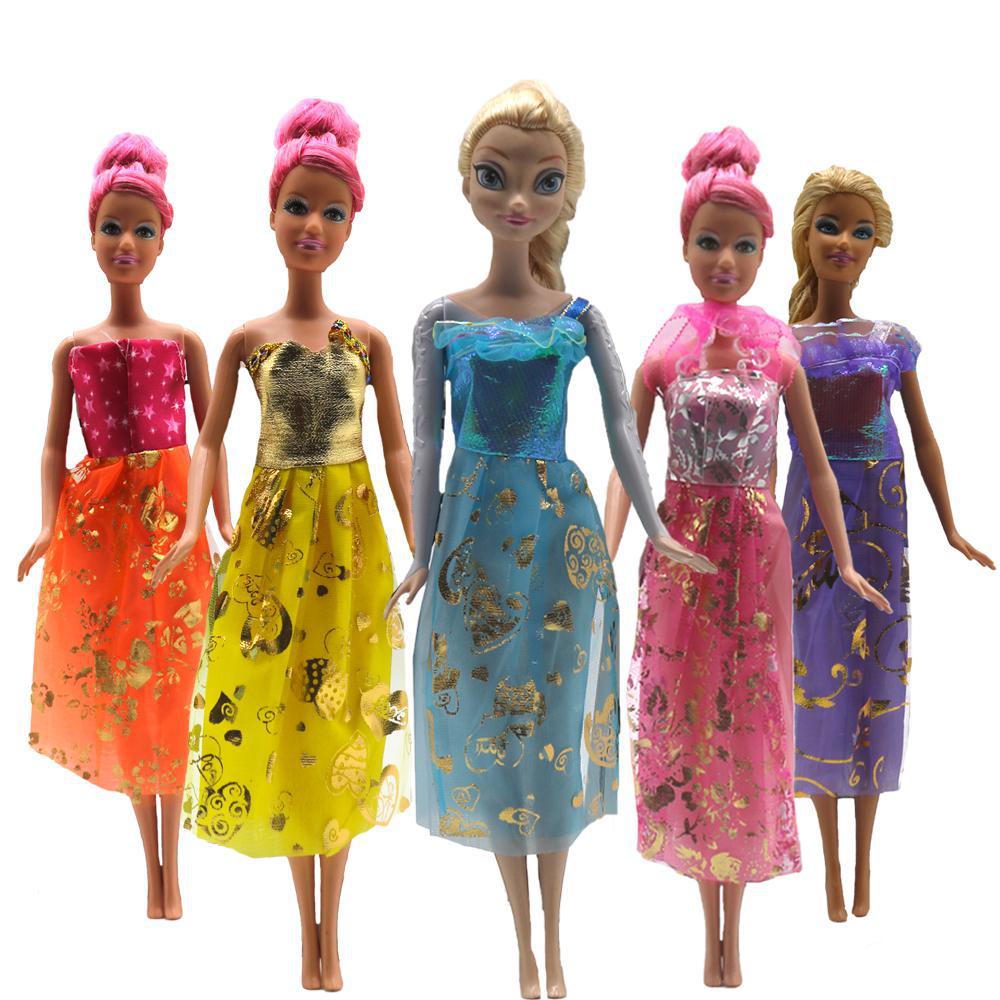 Miniatura Kit 12 Vestidos Boneca Barbie Vestido - 12 - Barbie