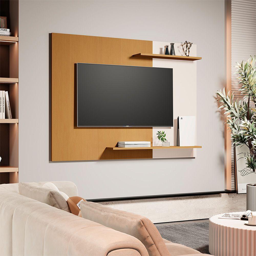 Miniatura Painel Sala Suspenso Para Tv Até 55 Polegadas Menfis Nature Off White
